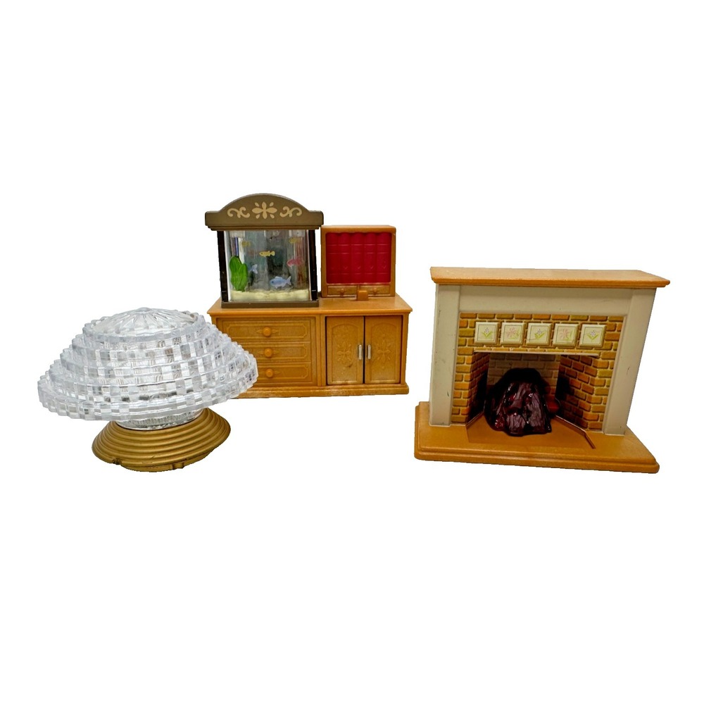 epoch calico critters light up chandelier Fishtank Fireplace set